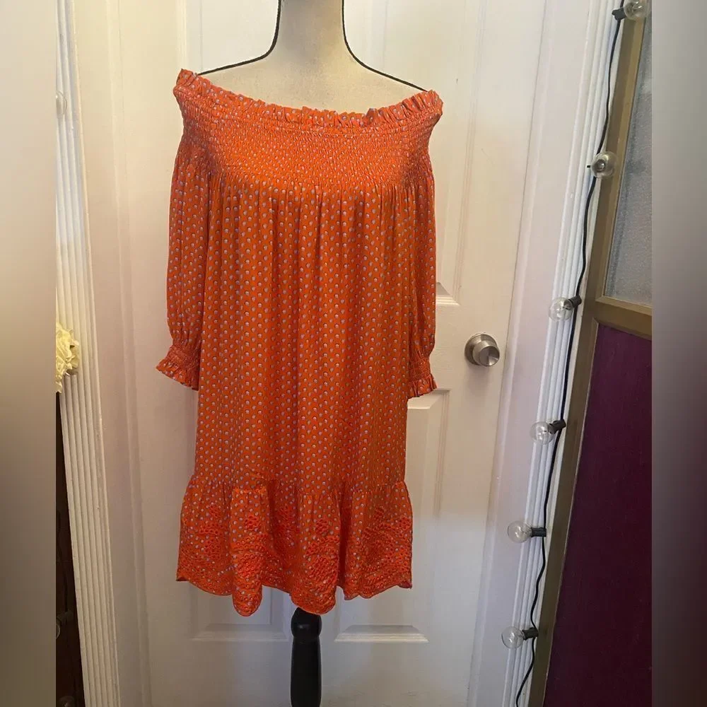 Tory Burch embroidered hem summer dress, S